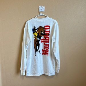 Marlboro Rodeo/Cowboy Long Sleeve Pocket Tee 1990s